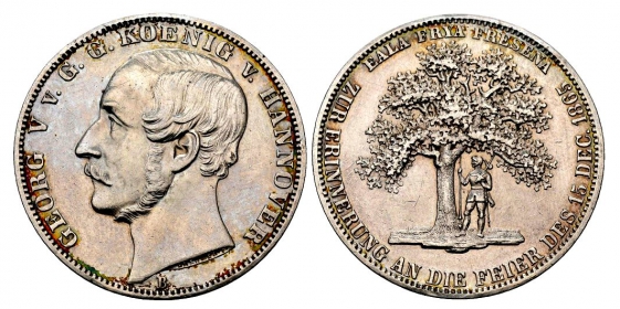 Braunschweig-Calenberg-Hannover - 1865 B - Georg V. (1851-1866) - Upstalsboom - Taler - vz+