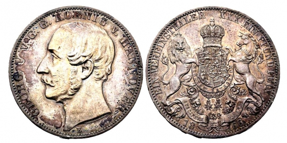 Braunschweig-Calenberg-Hannover - 1866 B - Georg V. (1851-1866) - Taler - vz+