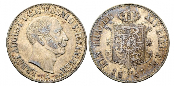Braunschweig-Calenberg-Hannover - 1847 A - Ernst August (1837-1851) - Taler - vz