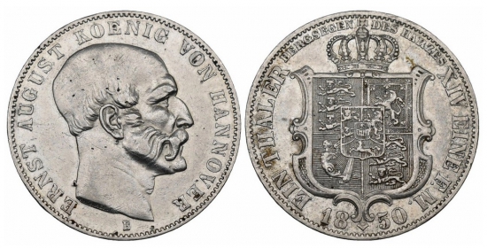 Braunschweig-Calenberg-Hannover - 1850 B - Ernst August (1837-1851) - Ausbeutetaler - f.vz