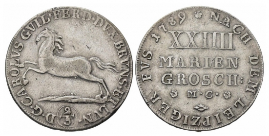 Braunschweig-Wolfenbüttel - 1789 MC - Karl Wilhelm Ferdinand (1780-1806) - 2/3 Taler - f.vz