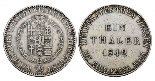Hessen-Kassel - 1842 - Wilhelm II. & Friedrich Wilhelm (1832-1847) - Taler ss-vz