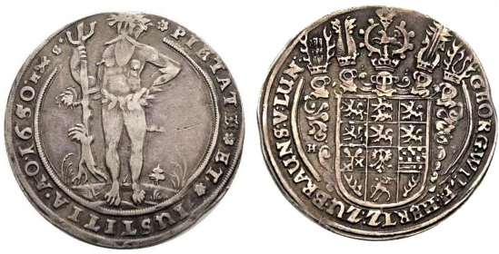Braunschweig-Lüneburg-Calenberg - 1650 HS - Georg II. Wilhelm (1648-1665) - Wilder Mann - Taler - ss-vz