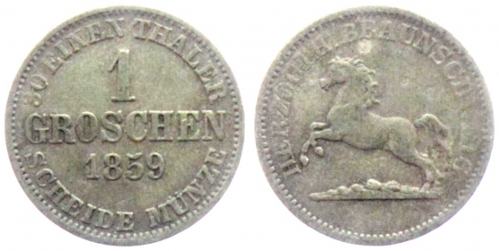 Braunschweig-Wolfenbüttel - 1859 - Wilhelm (1831-1884) - 1 Groschen - ss-vz