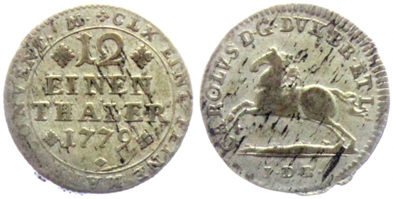 Braunschweig-Wolfenbüttel - 1779 IDB - Karl I. (1735-1780) - 1/12 Taler - ss-vz