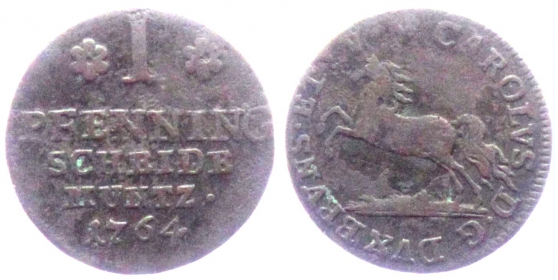 Braunschweig-Wolfenbüttel - 1764 - Karl I. (1735-1780) - 1 Pfennig - s-ss