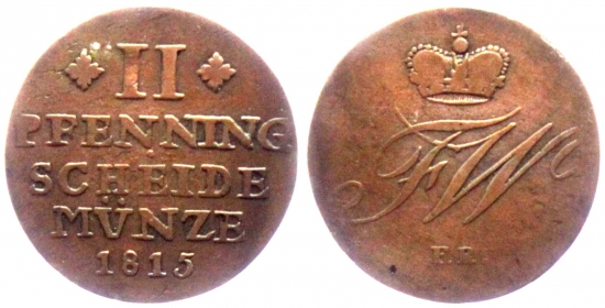 Braunschweig-Wolfenbüttel - 1815 FR - Friedrich Wilhelm (1806-1815) - 2 Pfennig - ss-vz