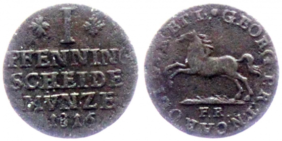 Braunschweig-Wolfenbüttel - 1816 FR - Karl II. (1815 - 1830) - 1 Pfennig - ss