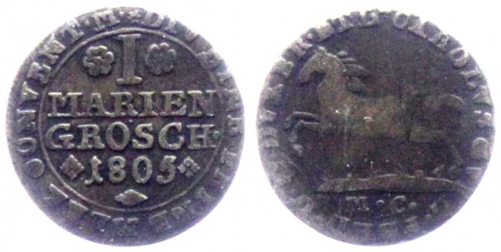 Braunschweig-Wolfenbüttel - 1805 MC - Karl Wilhelm Ferdinand (1780-1806) - 1 Mariengroschen - ss