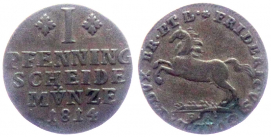 Braunschweig-Wolfenbüttel - 1814 FR - Friedrich Wilhelm (1806-1815) - 1 Pfennig - vz