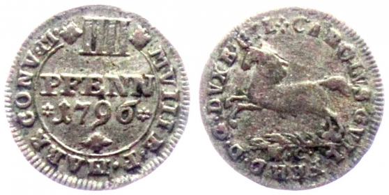 Braunschweig-Wolfenbüttel - 1796 - Karl Wilhelm Ferdinand (1780-1806) - 4 Pfennig - vz
