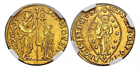 Italien - Venedig - 1763-1778 - Alvise IV. Mocenigo (1763-1787) - Der 118. Doge - 1 Zechine - im Slab