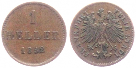 Frankfurt - 1852 - 1 Heller / Probe - vz-st