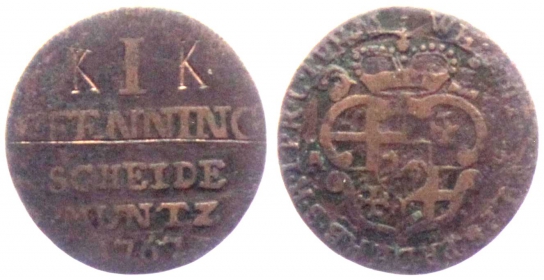 Paderborn, Bistum - 1767 - Wilhelm Anton von Asseburg (1763-1782) - 1 Pfennig - ss - Graffiti