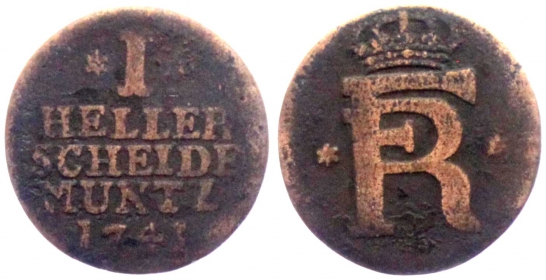 Hessen-Kassel - 1741 - Friedrich I. (1730-1751) - 1 Heller - s