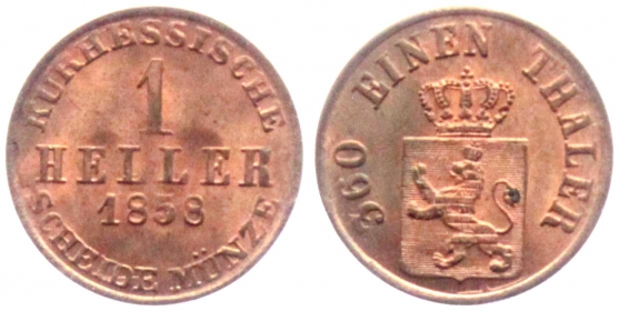 Hessen-Kassel - 1858 - Friedrich Wilhelm I. (1847-1866) - 1 Heller - st