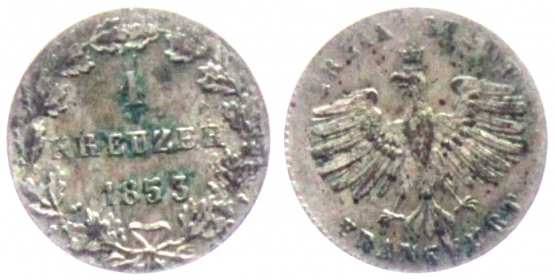 Frankfurt - 1853 - 1 Kreuzer - ss
