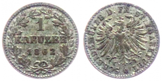 Frankfurt - 1862 - 1 Kreuzer - f.st