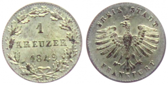 Frankfurt - 1849 - 1 Kreuzer - st