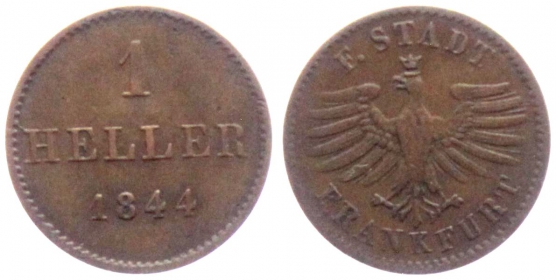 Frankfurt - 1844 - 1 Heller - vz