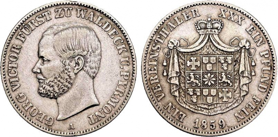 Waldeck-Pyrmont - 1859 A - Georg Victor (1852-1893) - Vereinstaler - ss+