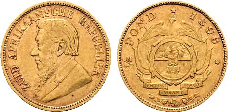 Südafrika - 1896 - Ohm Krüger - 1/2 Pound - vz