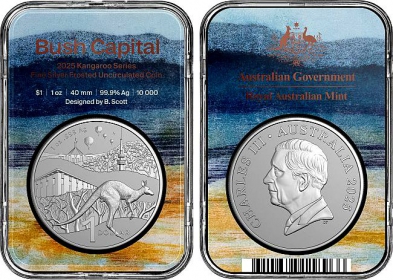 Australien - 2025 - Känguruh - Bush Capital - Canberra RAM - 1 Dollar - st - im Slab