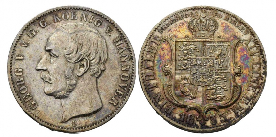 Hannover - 1855 B - Georg V. (1851-1866) - Ausbeutetaler - vz