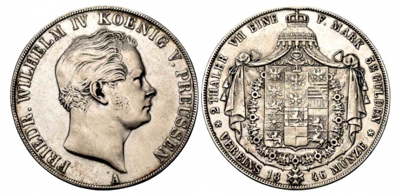 Preussen - 1846 A - Friedrich Wilhelm (1840-1861) - Doppeltaler - vz