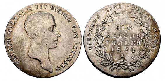Preussen - 1814 A - Friedrich Wilhelm III. (1797-1840) - Taler - ss+
