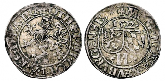 Pfalz, Neuburg - 1522 N - Ottheinrich & Philipp (1504-1544) - Batzen - f.vz