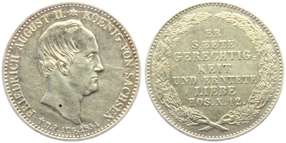 Sachsen - 1854 - Friedrich August III. (1763-1806) - Auf seinen Tod - 1/3 Taler - vz