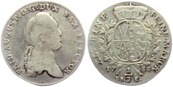Sachsen - 1784 IEC - Friedrich August III. (1763-1806) - 1/3 Taler - ss
