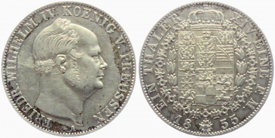 Preussen - 1855 A- Friedrich Wilhelm IV. (1840-1861) - Taler - vz