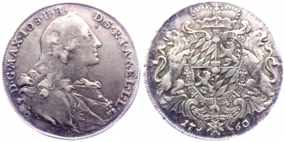 Bayern - 1760 - Maximilian III. Joseph (1745-1777) - Wappentaler - f.vz