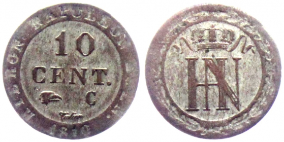 Westfalen, Königreich - 1810 C - Hieronymus Napoleon (1807-1813) - 10 Centimes - ss