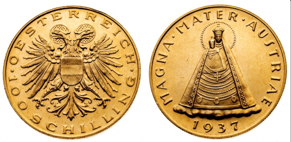 Österreich - 1937 - 1. Republik (1918-1938) - Magna Mater - Madonna von Maria Zell - 100 Schilling - f.st