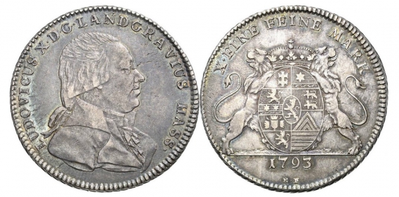 Hessen-Darmstadt - 1793 RF - Ludwig X. (1790-1806) - Konventionstaler - f.vz
