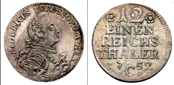 Preussen - 1752 C - Friedrich II. (1740-1786) - 1/12 Reichstaler - vz+