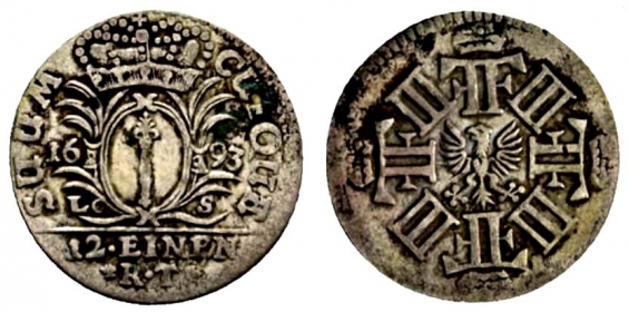 Preussen - 1693 LCS - Friedrich III. (1688-1701) - 1/12 Reichstaler - ss
