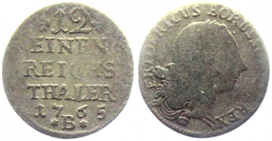 Preussen - 1765 B - Friedrich II., der Große (1740-1786) - 1/12 Reichstaler - s
