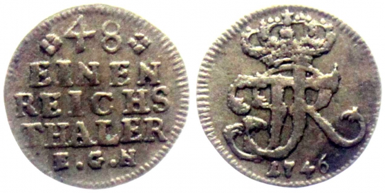 Preussen - 1746 EGN - Friedrich II. (1740-1786) - 1/48 Reichstaler - vz