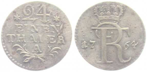 Preussen - 1764 A - Friedrich II., der Große (1740-1786) - 1/24 Reichstaler - ss-vz