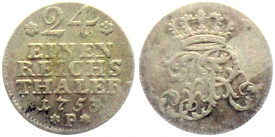 Preussen - 1753 F - Friedrich II. (1740-1786) - 1/24 Reichstaler - f.vz