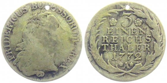 Preussen - 1772 A - Friedrich II., der Große (1740-1786) - 1/3 Reichstaler - s