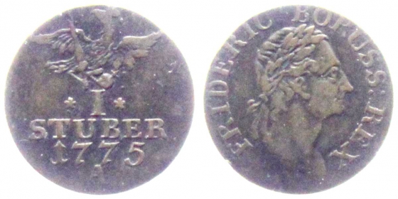 Preussen - 1775 A - Friedrich II., der Große (1740-1786) - 1 Stüber - ss-vz