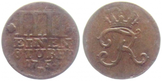 Preussen - 1754 D - Friedrich II., der Große (1740-1786) - 1/4 Stüber - s-ss