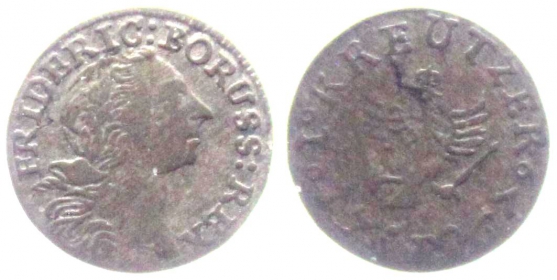 Preussen - 1767 B - Friedrich II., der Große (1740-1786) - 1 Kreuzer - ss+
