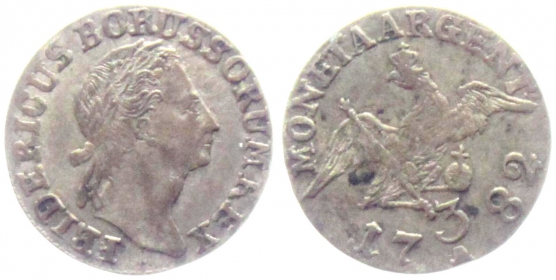 Preussen - 1782 A - Friedrich II. (1740-1786) - 3 Kreuzer - vz