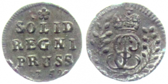 Preussen - 1759 - Friedrich II., der Große (1740-1786) - Elisabeth I. von Russland (1758-1761)  Ostpreussen unter Russischer Besatzung - 1 Schilling - vz